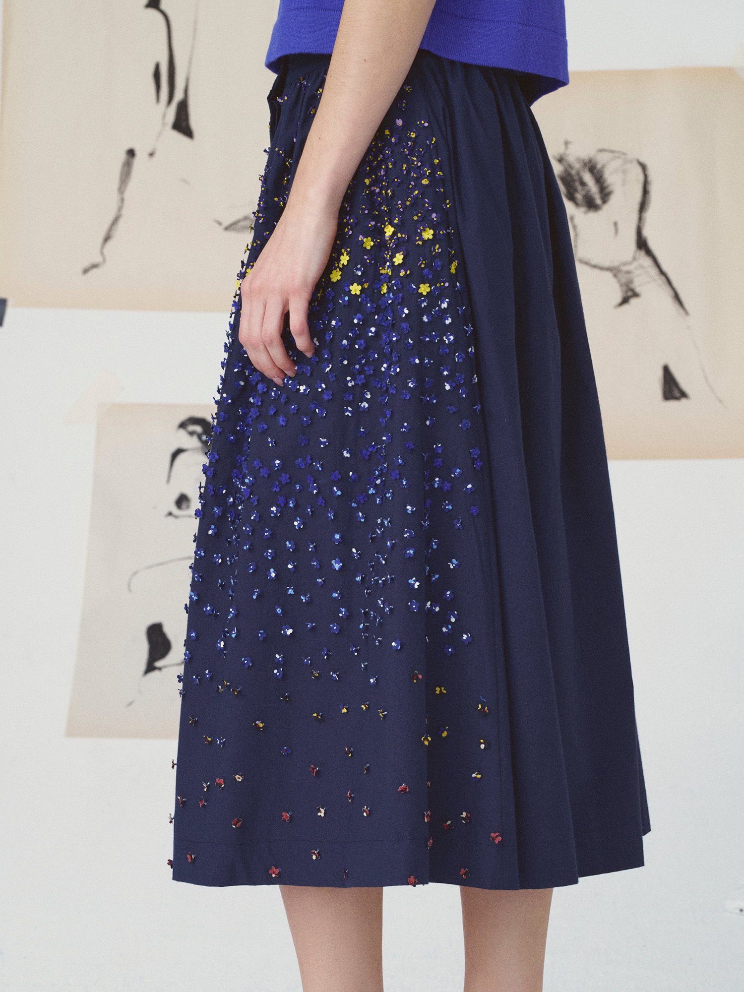 skirt-mona-impressionnisme-marineblue