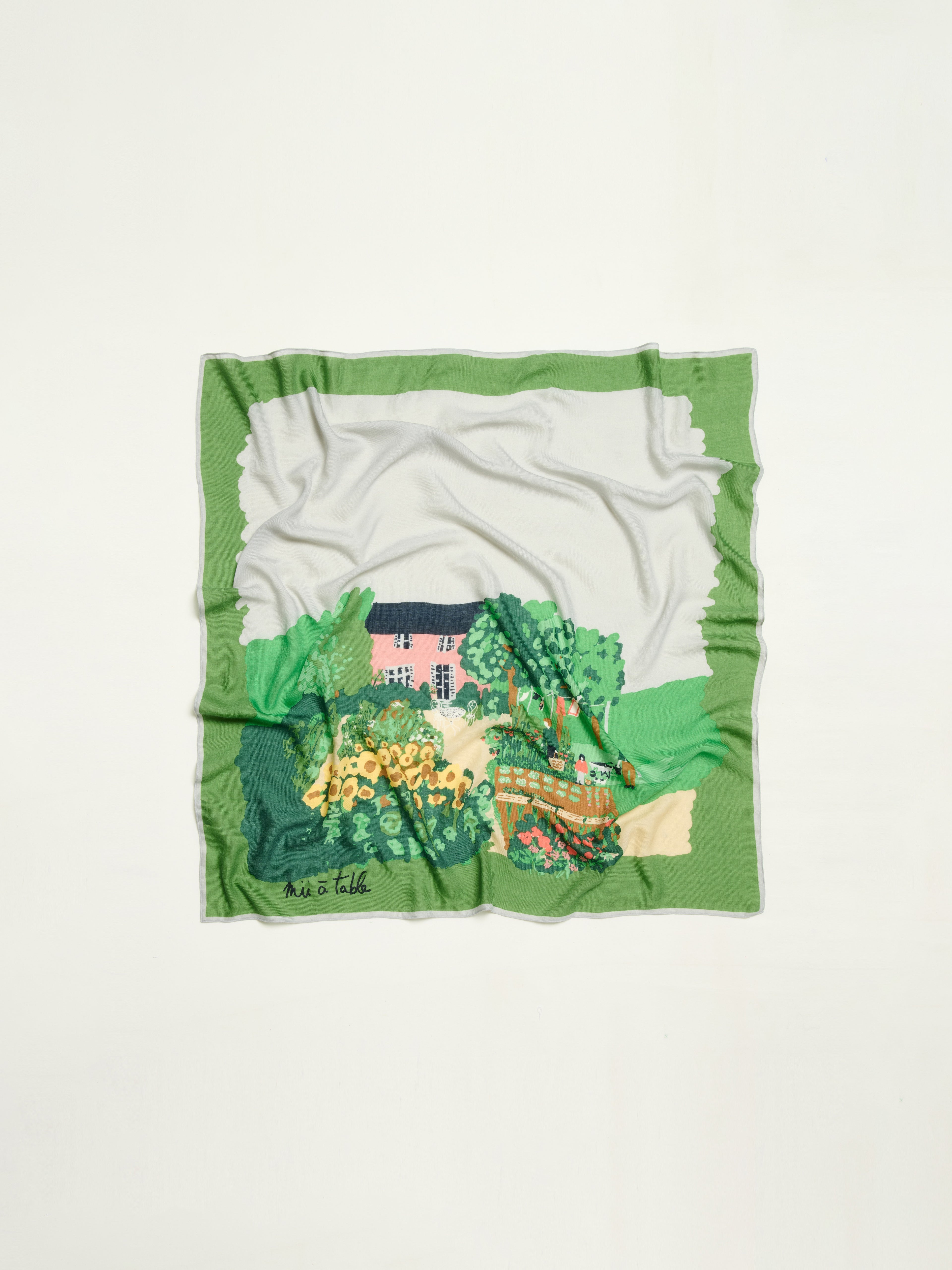WOOL & SILK SCARF 100 - THE GARDEN