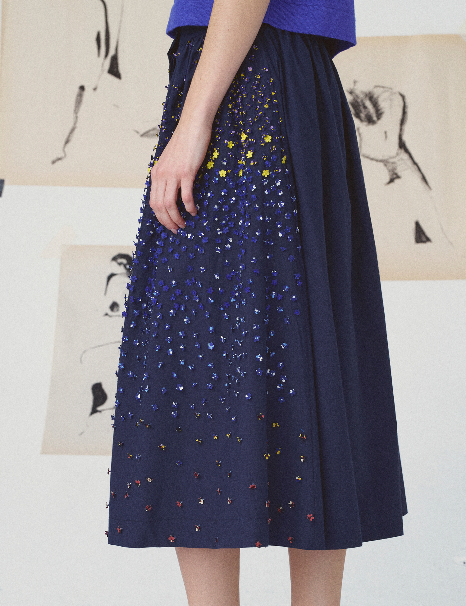 skirt-mona-impressionnisme-marineblue
