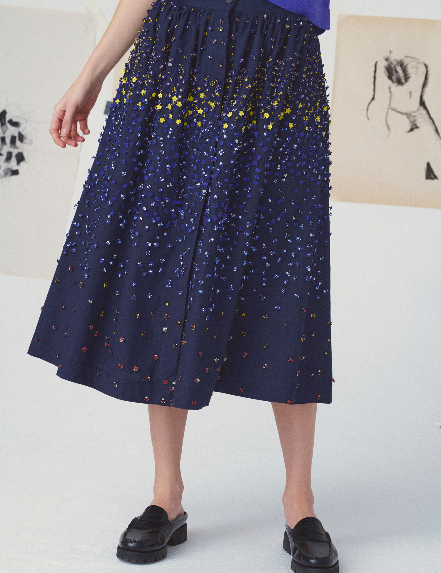 skirt-mona-impressionnisme-marineblue