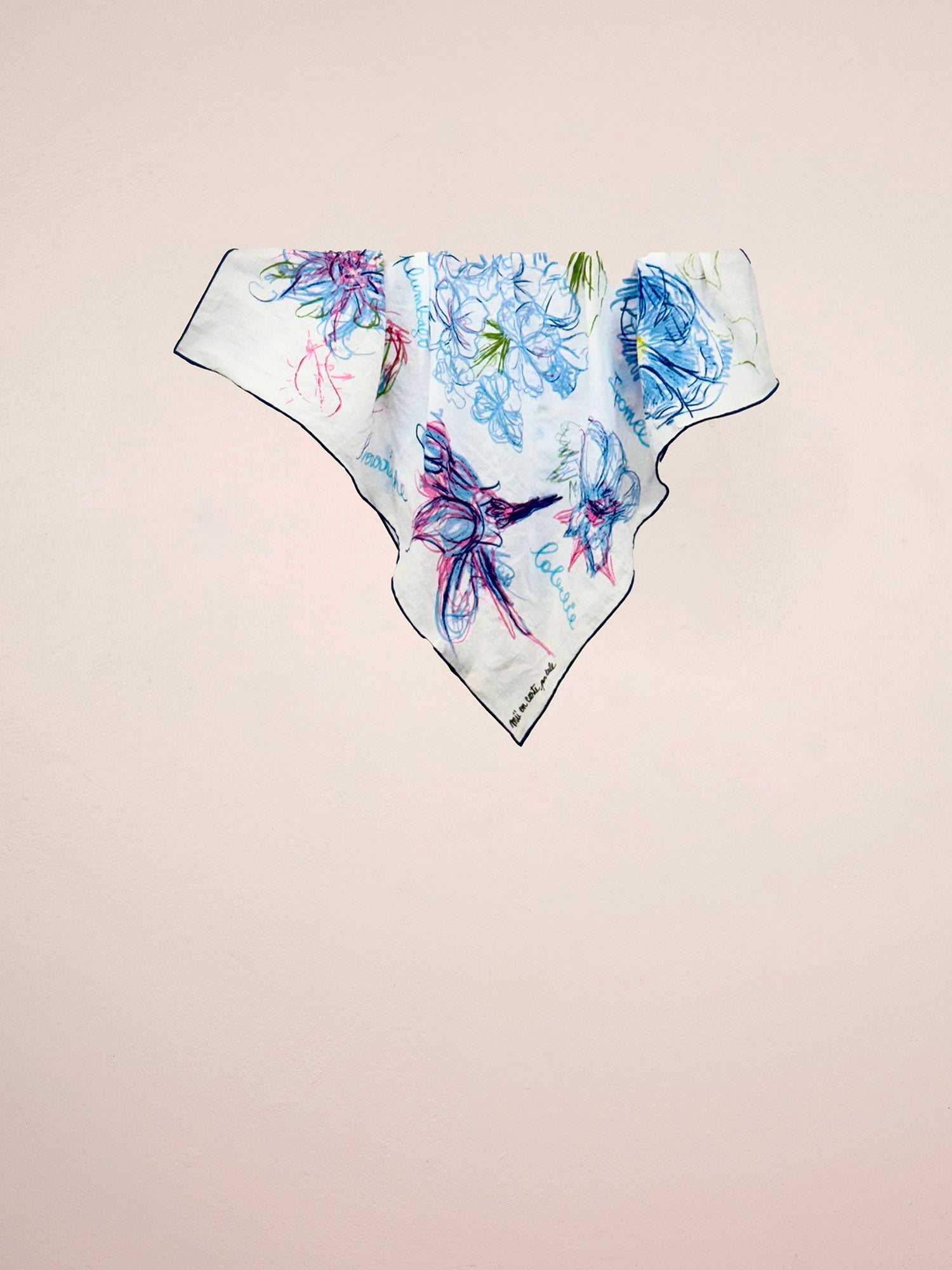 CARRE FLEURS BLEUES - LES CYCLADES