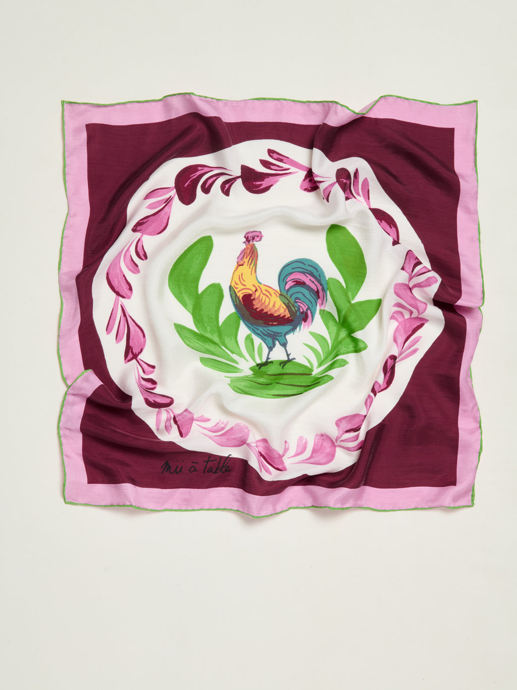 CARRÉ SOIE 65 - L'ASSIETTE COQ
