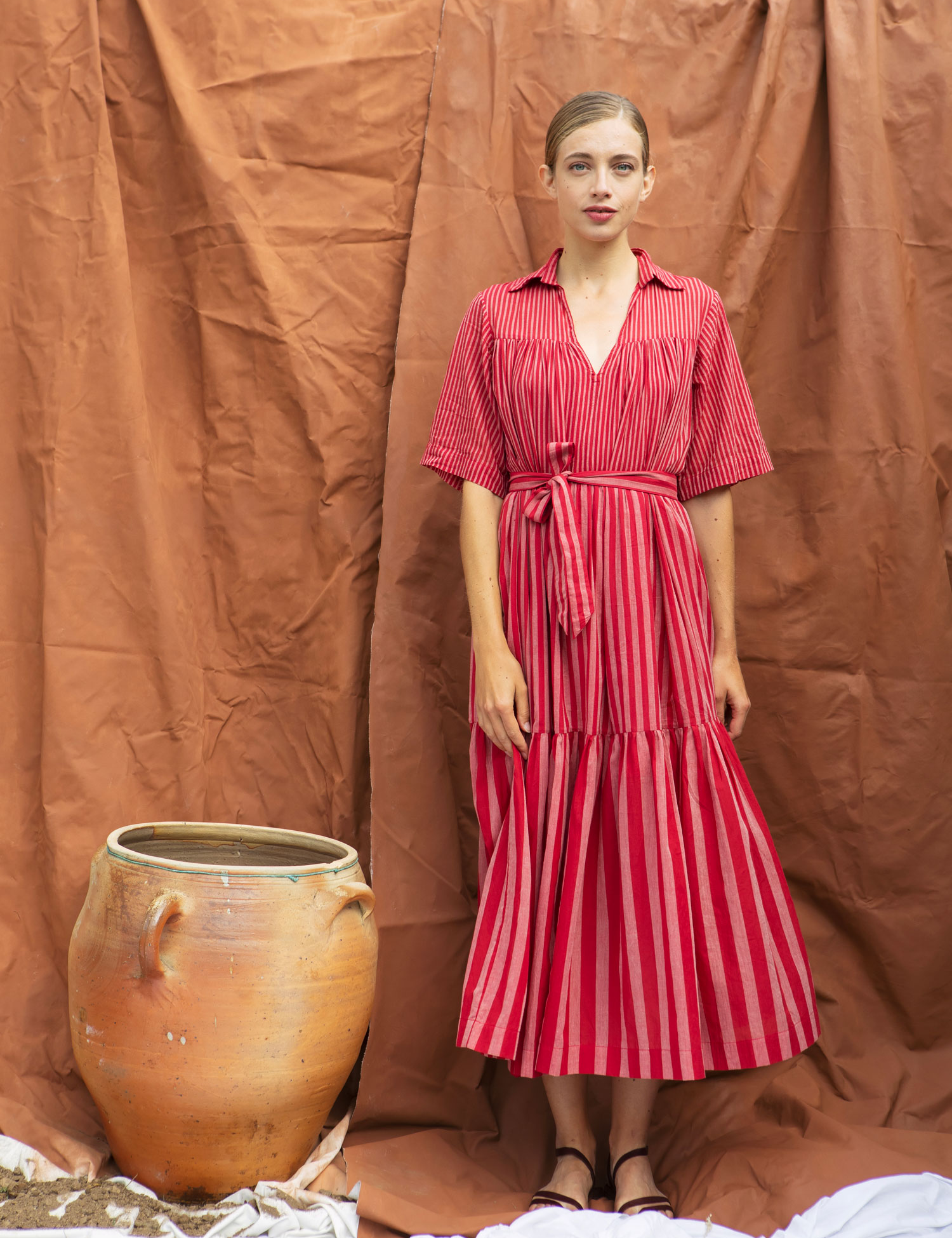 robe-michelle-les-rayees-miicollection-red