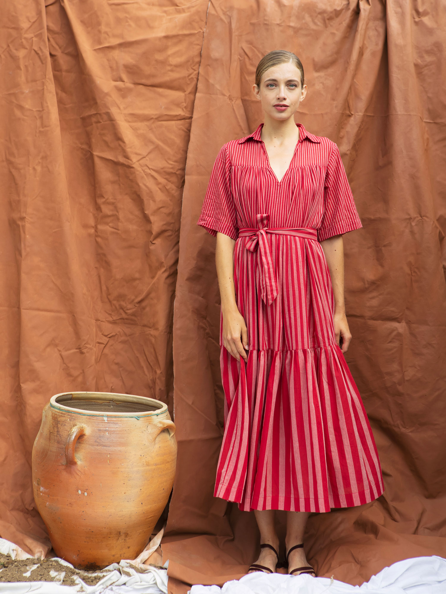 robe-michelle-les-rayees-miicollection-red