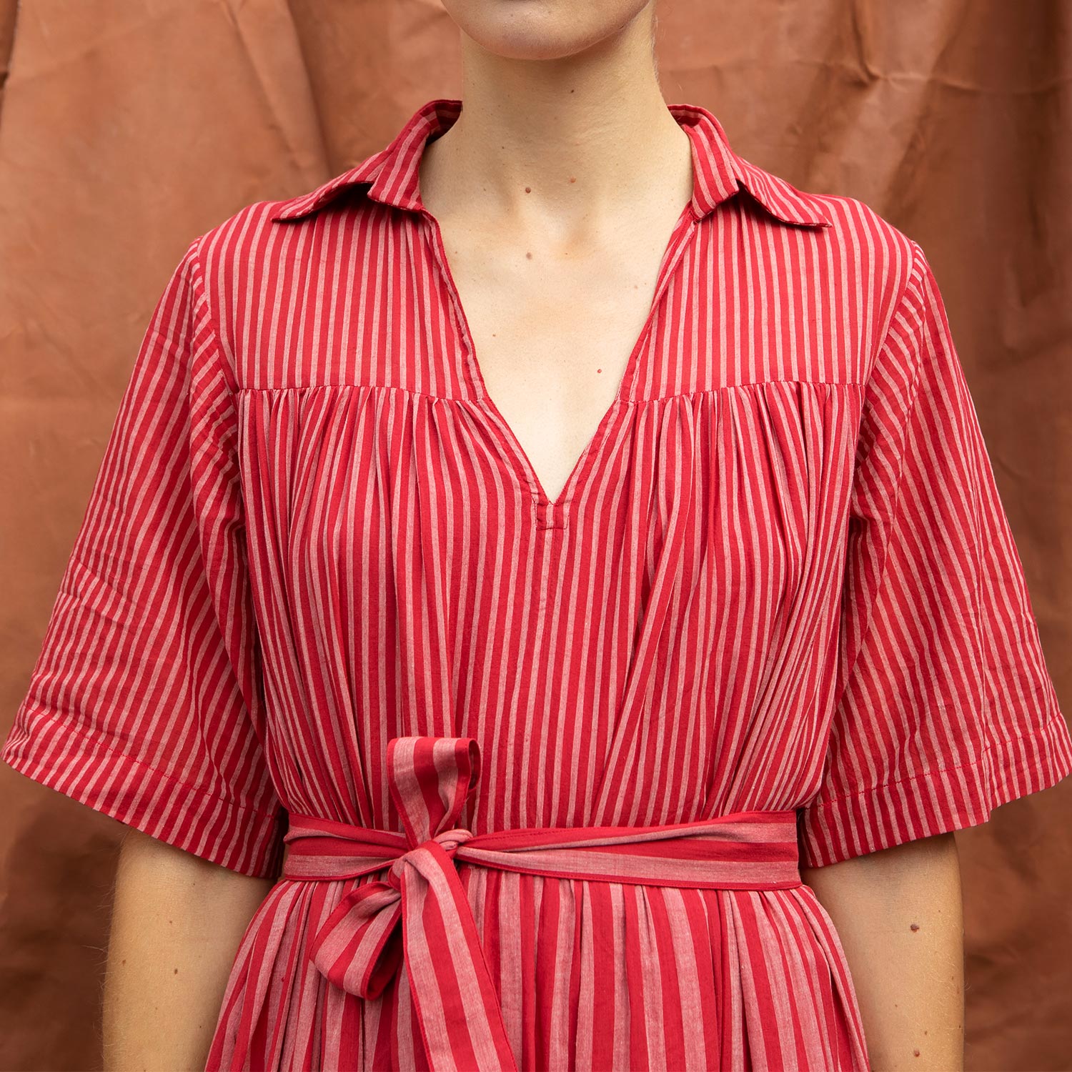 robe-michelle-les-rayees-miicollection-red